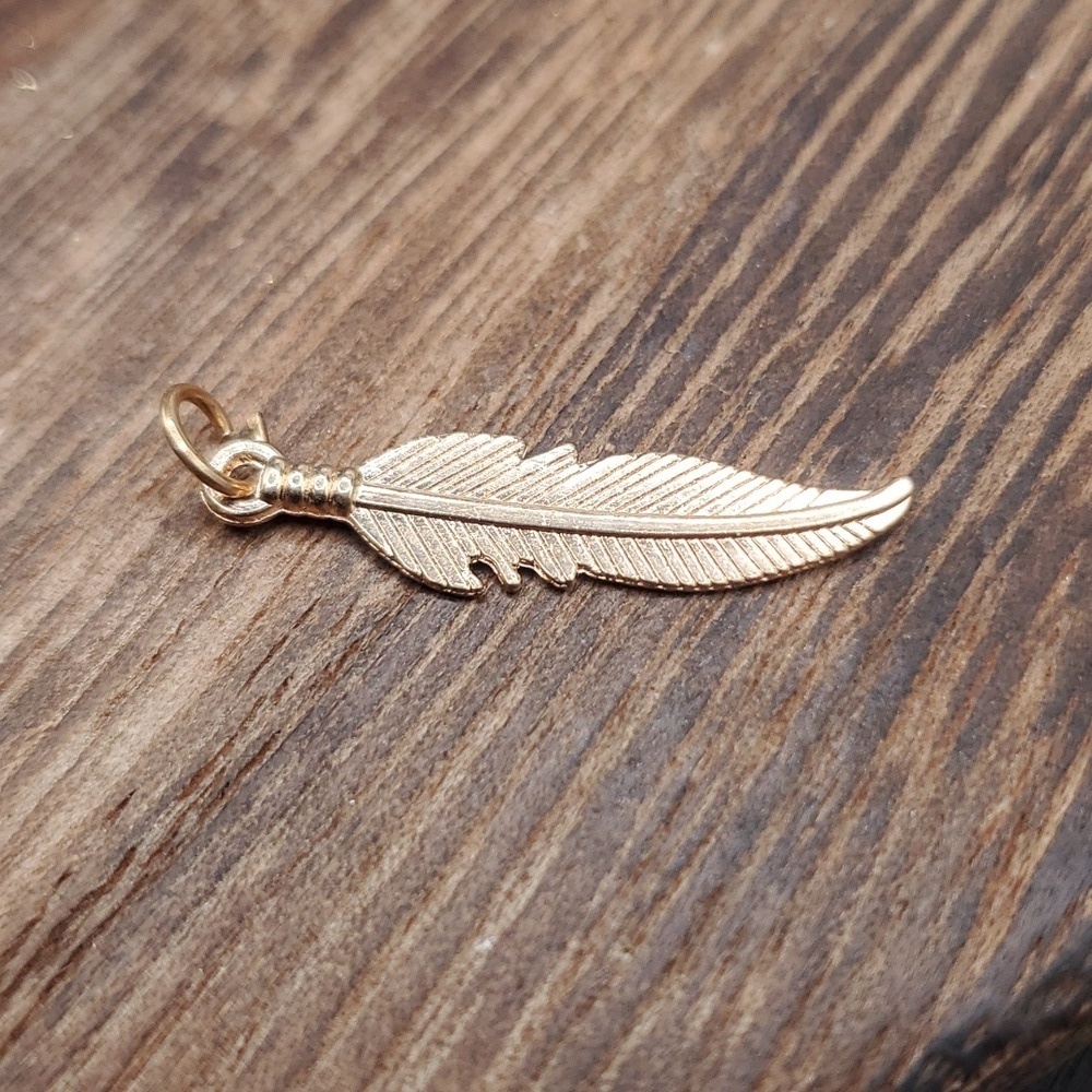Floating‎ feather charm